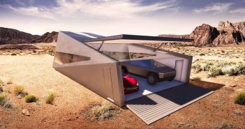 Cybunker โรงจอดรถสำหรับรถกระบะพลังงานไฟฟ้า Tesla Cybertruck tesla-cybertruck-cybunker